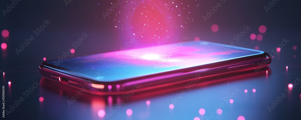 Poster A phone in the center of the image projecting a glowing holographic AI assistant, minimalist design, personalized virtual helper, futuristic technology, highresolution