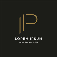 Initial P logo template design with geometry.Logo for business, business card, brand and identity.