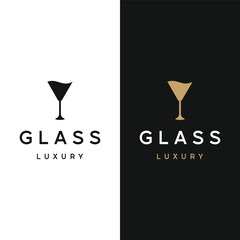 Luxurious drink glass logo design. Logo for bars, nightclubs and businesses.