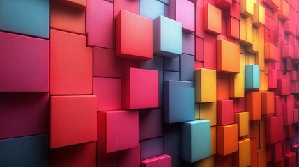 abstract colorful cube 3d rende