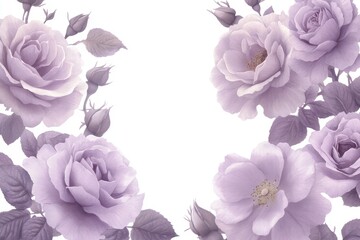 Elegant Floral Arrangement with Soft Purple Roses and Leaves