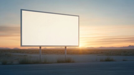 Obraz premium Billboard advertising sunset landscape outdoor display scenic location minimalist design open viewpoint for marketing impact