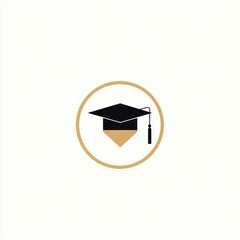 Graduation cap icon in a circle. (2)