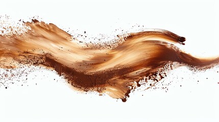 Abstract Brown Swirl Paint Splash Design