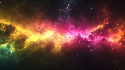 Cosmic Nebula Swirls Of Vibrant Color And Stars