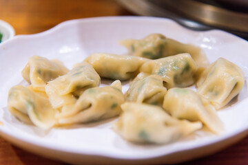 steamed dumplings on the dish