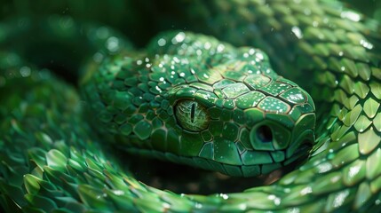 Fototapeta premium Emerald Green Snake Eye Closeup