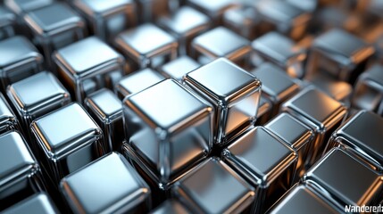 Fototapeta premium abstract silver cube 3d rende