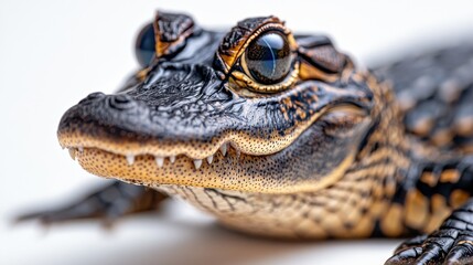 Obraz premium alligator close up stock image isolated on a white background alligator