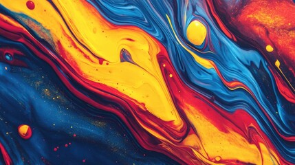 Abstract colorful paint swirls, vibrant hues, dynamic texture.