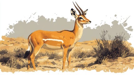 beautiful antelope clipart isolated on a white background antelope