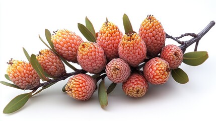 Fototapeta premium beautiful banksia clipart isolated on a white background banksia coccinea