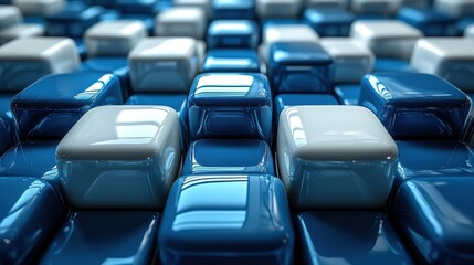 Obraz premium blue and white cubes 3d rende