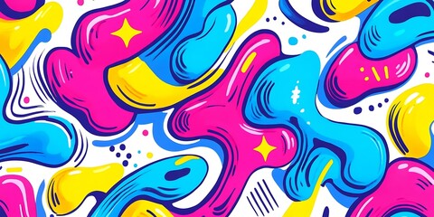 Fototapeta premium Abstract colorful fluid shapes background.