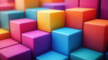 Obraz premium colorful blocks 3d rende