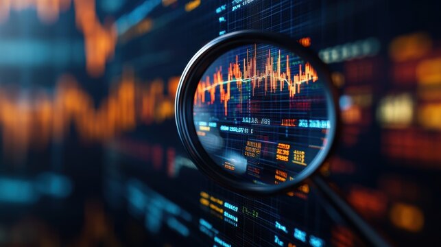 Analyzing market trends with data visualization tools financial sector digital graphics high-tech environment close-up view analytics insights