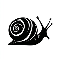 Black and white illustration of a snail. (1)