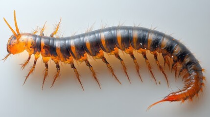 Fototapeta premium illustration of a centipede isolated on a white background centipede