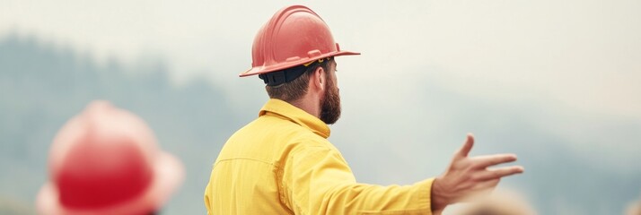 Firefighter Leading Community Safety Briefing Outdoors