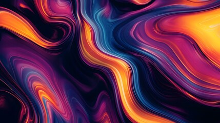 Obraz premium Abstract Swirling Vibrant Hues Paint Texture Design