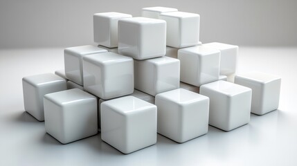 Obraz premium set of abstract cubes 3d rende