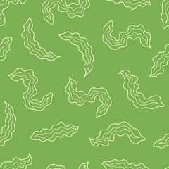 Outline Seaweed Vector Seamless Pattern illustration for Print, Wallpaper, Decoration.