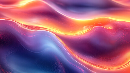 Fototapeta premium Vibrant abstract waves of color blending in shades of purple, orange, and blue create a mesmerizing visual experience