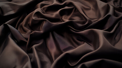Fototapeta premium Dark Brown Fabric Draped in Soft Waves