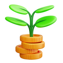 growth 3d render icons