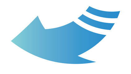 business blue gradient left-facing arrow clipart
