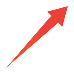 Clip art of rising arrow in business red