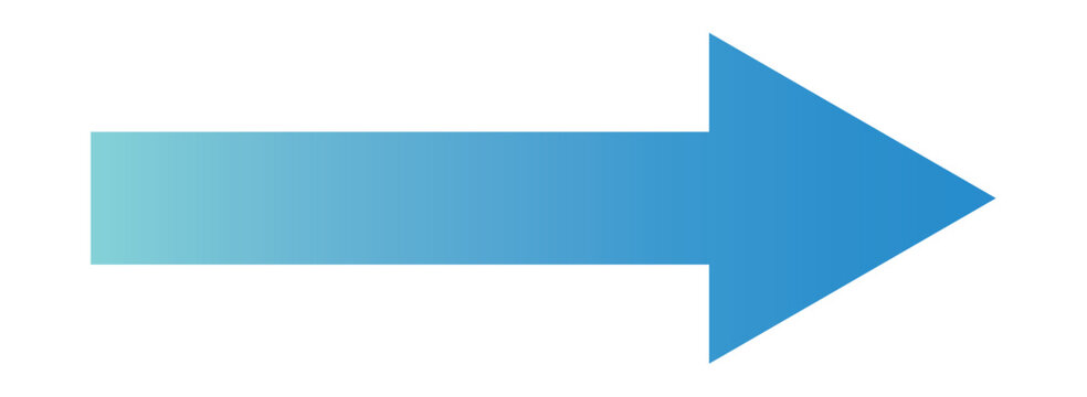Clip art of right-pointing arrow in business blue gradient.