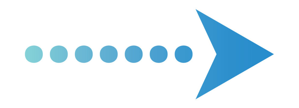 recommend clip art: Clip art of right-pointing dotted arrow in business blue gradient.