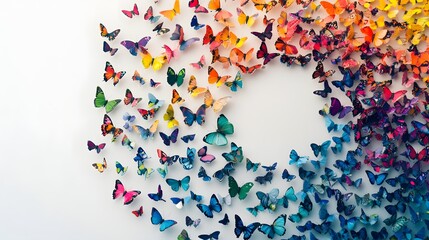 Colorful Butterflies Arranged in a Circular Pattern