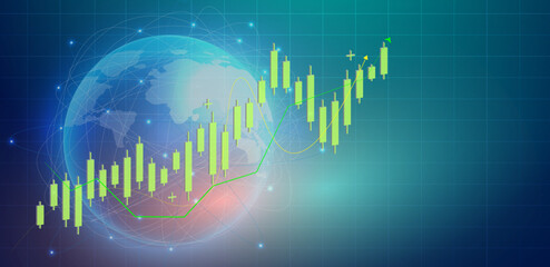 Trading chart background or business global colurful  Suit for forex, gold, crypto, stock, and finance