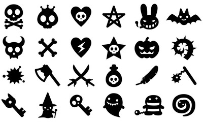 Spooky icon collection. Helloween icon bundle