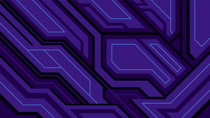 Cyberpunk ultraviolet lines on horizontal background. Techno geometric design.