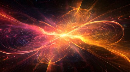 Fiery Cosmic Nebula Abstract Energy Flow