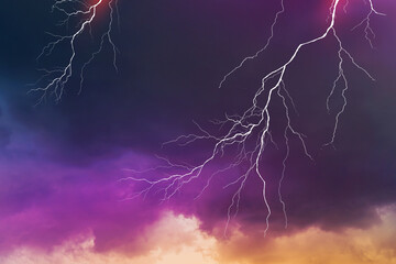 Lightning, thunder cloud dark cloudy sky