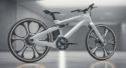 Obraz premium futuristic bicycle in minimalistic background, modern design