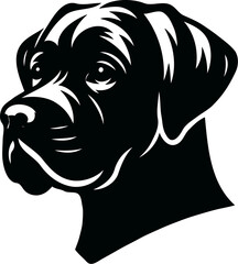 A black dog head silhouette vector design