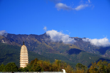 The Three Pagodas of the Chongsheng Temple, Dali, Yunnan province, China