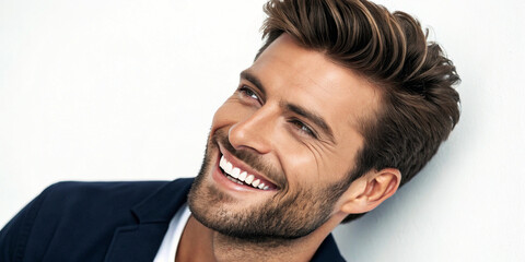 Obraz premium Close-Up Photo Portrait of a Handsome Man Smiling 