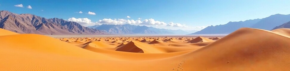 Endless dunes stretch towards distant mountains, mountains, Nubra valley