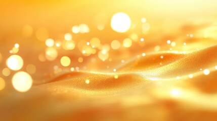 Golden Waves of Light and Glimmering Sparkles in Soft Focus