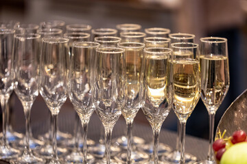 champagne glasses on a table
