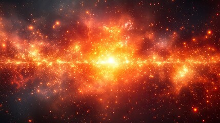 Naklejka premium Stunning cosmic explosion in vibrant hues of orange