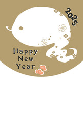 ポップな巳年イラストの年賀状
