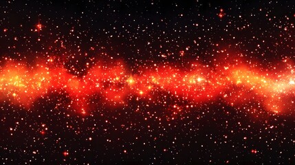 Fototapeta premium A vibrant red nebula glows brightly in the dark cosmos