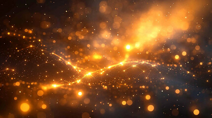 Fototapeta premium Futuristic 3D illustration of a polygonal network symbolizing cloud computing, blockchain, and digital currency. Interconnected nodes glow brightly on a silver, gold, and white abstract tech backgroun